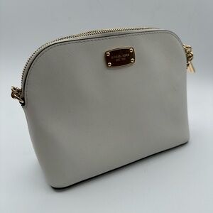 Michael Kors White Crossbody Bag with Gold Accents
